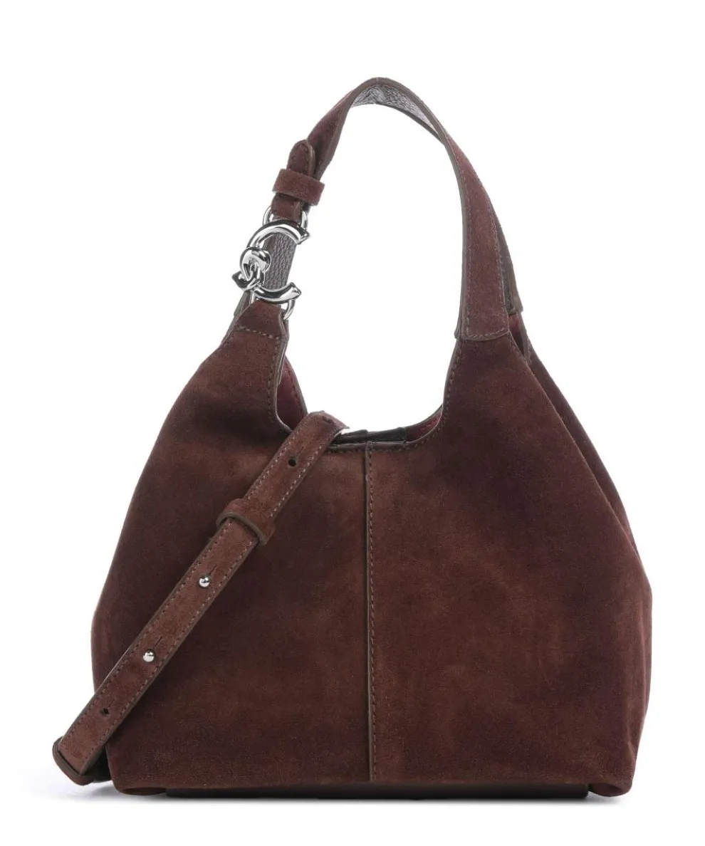 C-Easy Suede Handtasche aufgerautes Rindsleder dunkelbraun