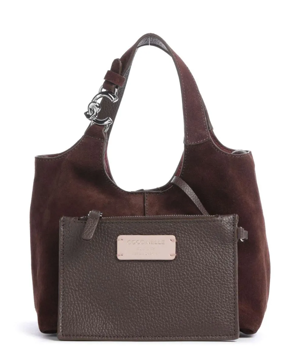 C-Easy Suede Handtasche aufgerautes Rindsleder dunkelbraun