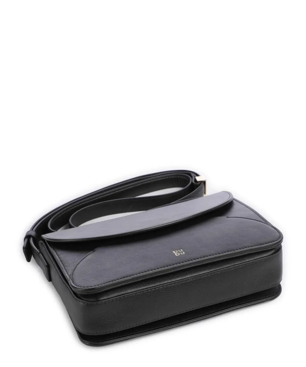 Colorful Umhängetasche fein genarbtes Leder schwarz