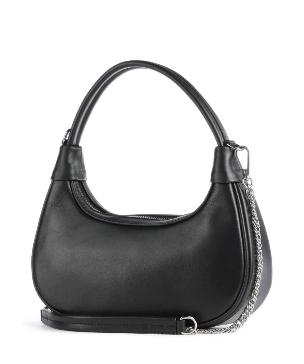 Donna Aura Schultertasche weiches Rindsleder schwarz