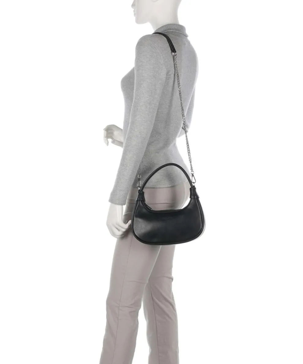 Donna Aura Schultertasche weiches Rindsleder schwarz