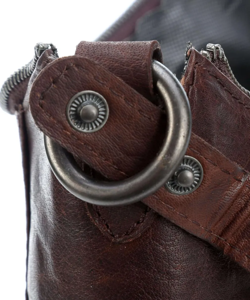 Bronco Beuteltasche Büffelleder dunkelbraun