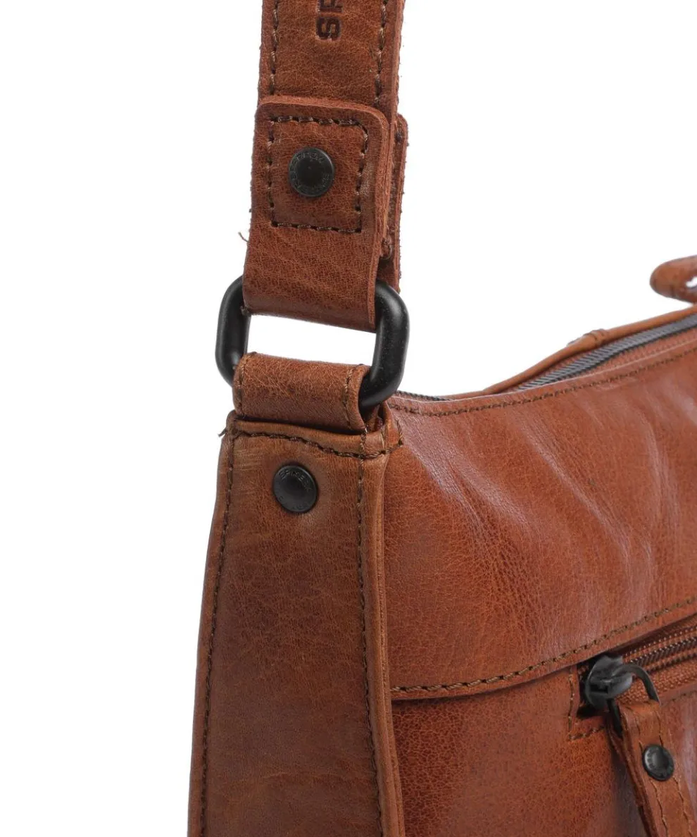 Bronco Titia Umhängetasche genarbtes Leder braun