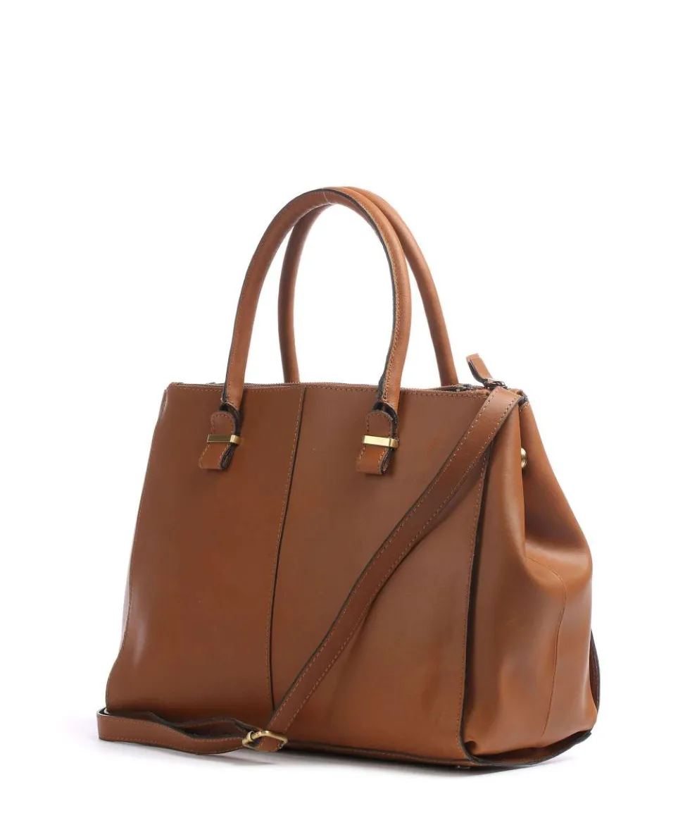 Vintage Wieske Handtasche Kalbsleder cognac