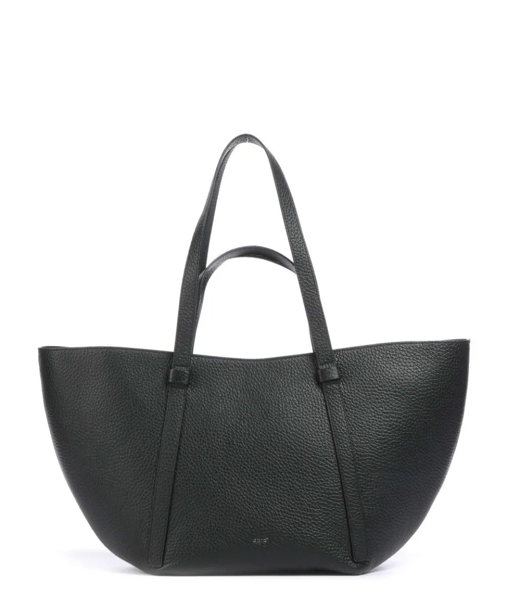 Tekla Cosmo Shopper genarbtes Rindsleder schwarz