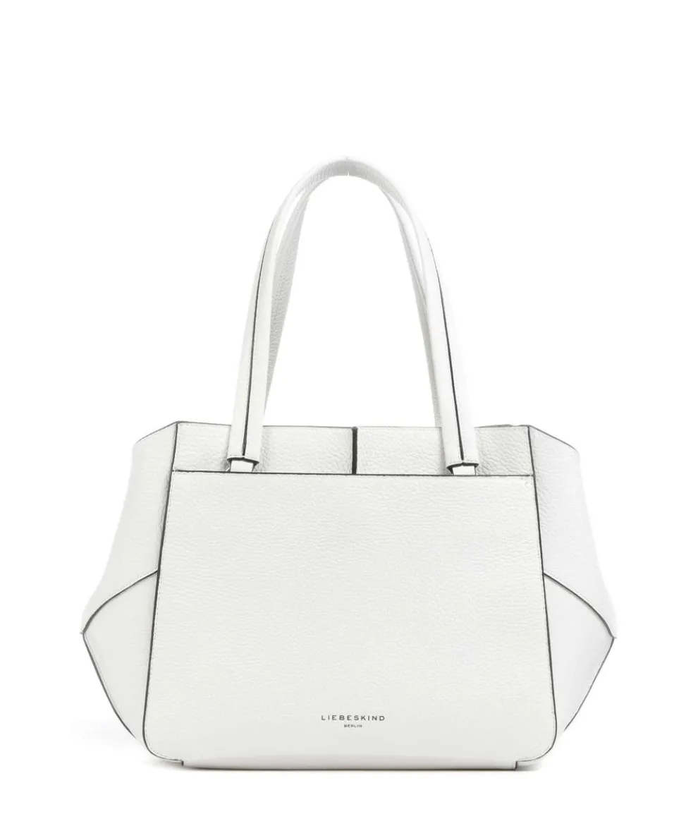 Lilly Heavy Pebble M Shopper genarbtes Rindsleder weiß
