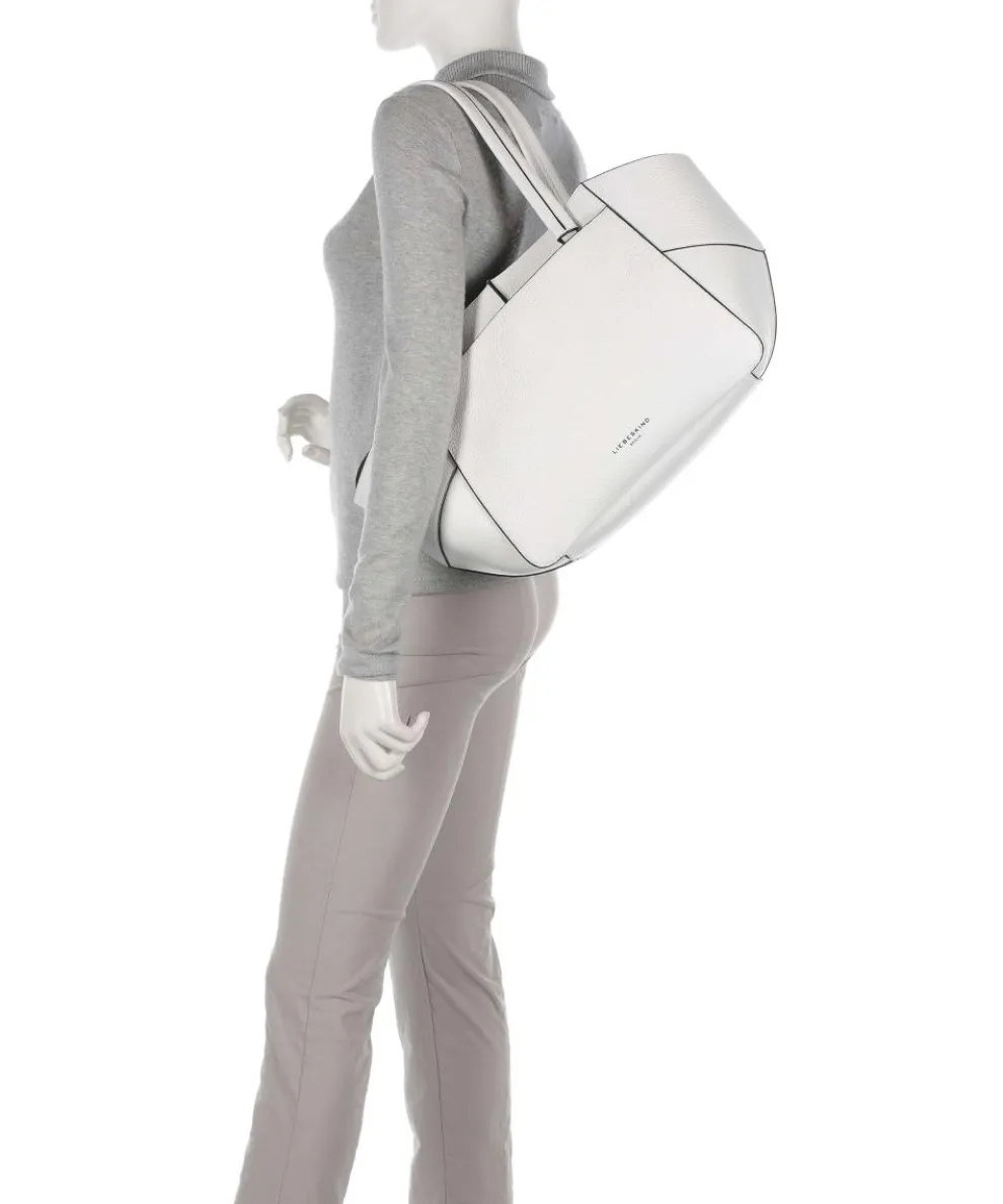 Lilly Heavy Pebble M Shopper genarbtes Rindsleder weiß