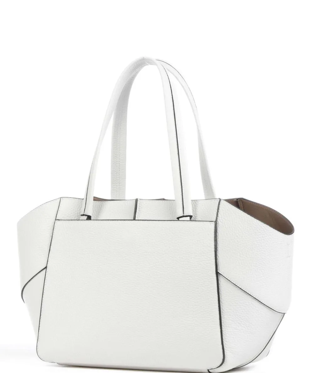 Lilly Heavy Pebble M Shopper genarbtes Rindsleder weiß
