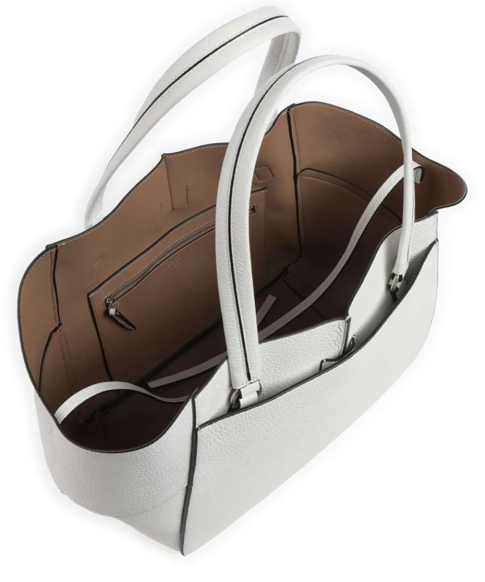 Lilly Heavy Pebble M Shopper genarbtes Rindsleder weiß