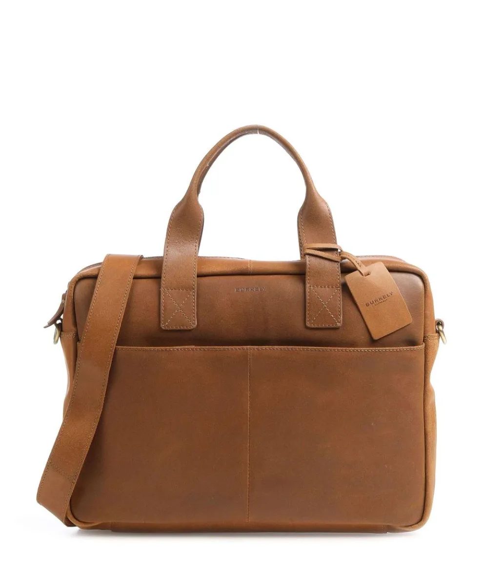 Vintage River Worker Aktentasche 15″ fein genarbtes Leder cognac