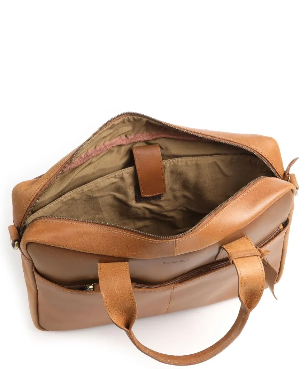 Vintage River Worker Aktentasche 15″ fein genarbtes Leder cognac