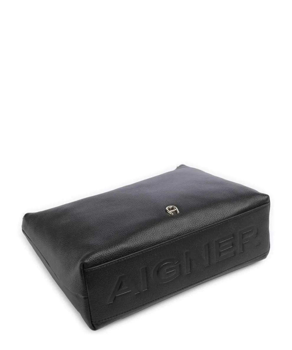 Zita S Umhängetasche genarbtes Rindsleder schwarz