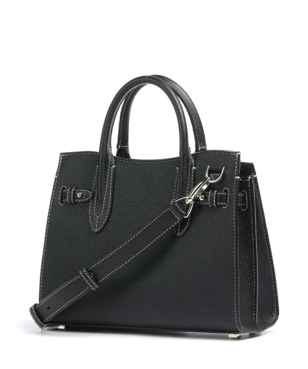 Farah M Handtasche genarbtes Rindsleder schwarz