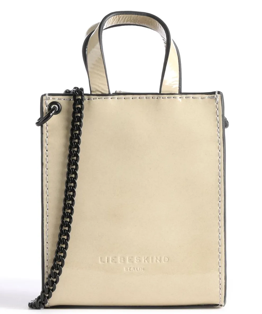 Paper Bag Umhängetasche glattes Leder sand