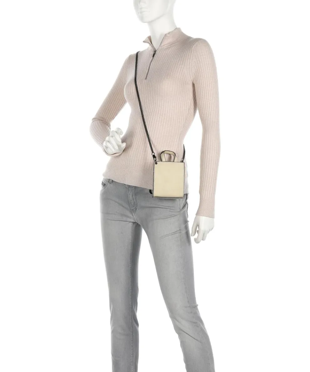 Paper Bag Umhängetasche glattes Leder sand