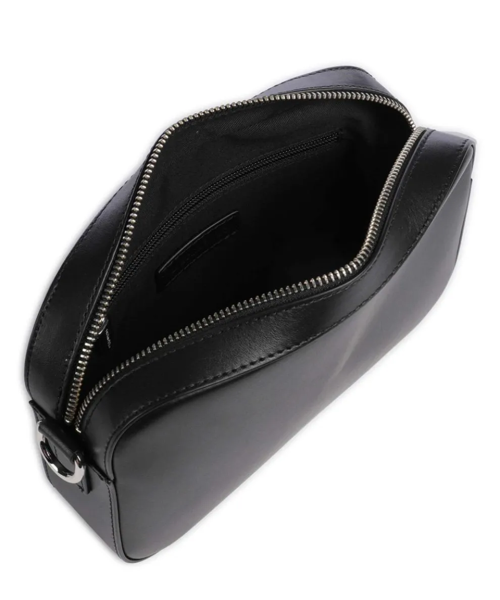 Gratha Umhängetasche fein genarbtes Leder schwarz