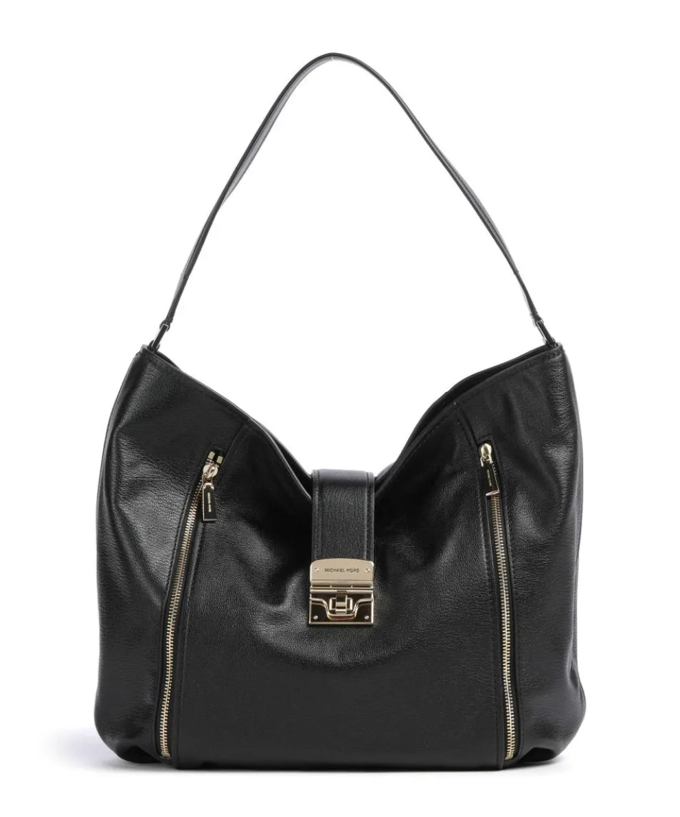 Addie Beuteltasche genarbtes Leder schwarz