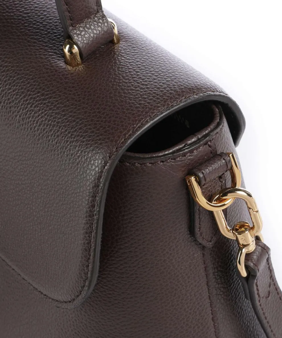 Moonlight S Handtasche genarbtes Leder dunkelbraun