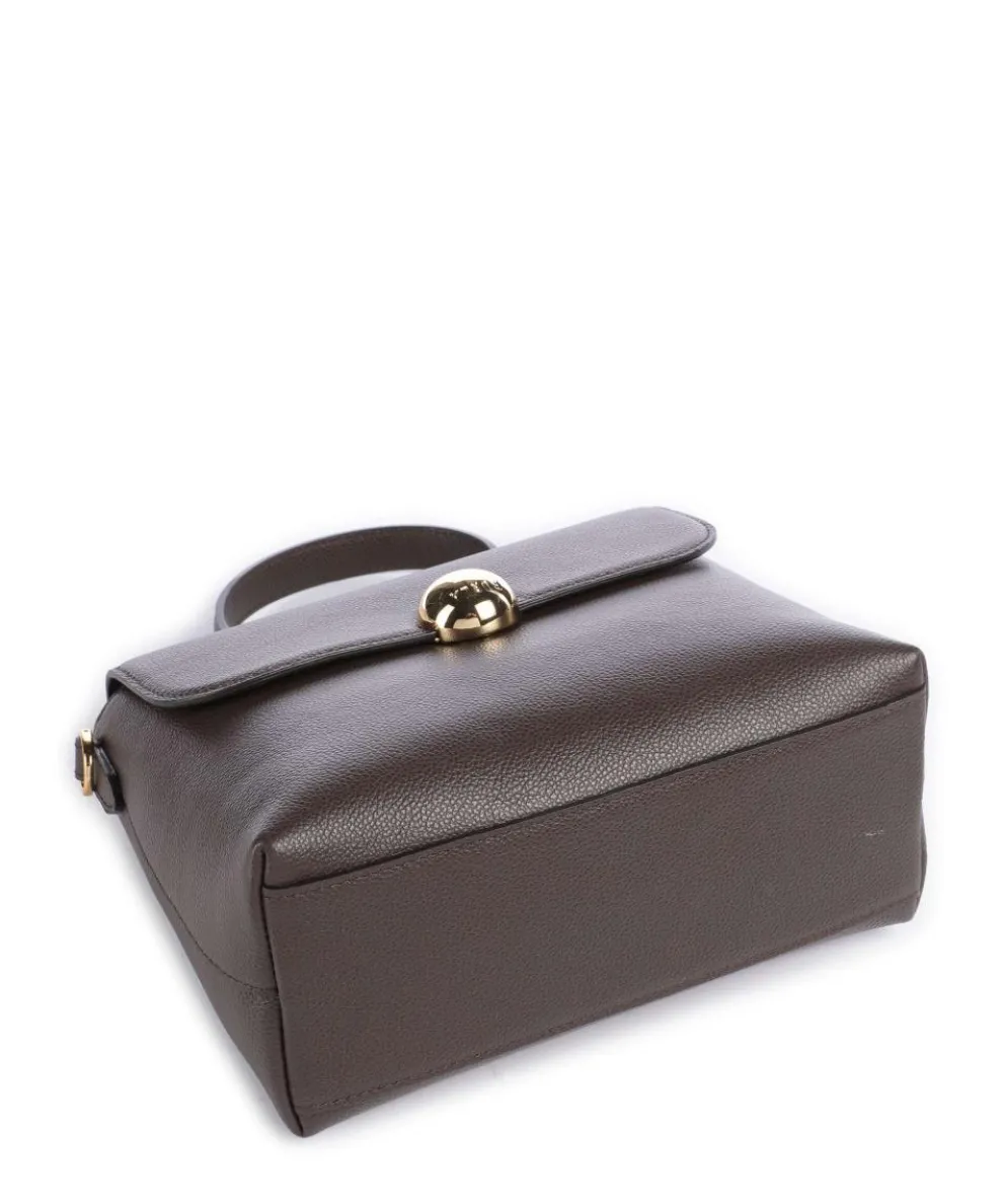 Moonlight S Handtasche genarbtes Leder dunkelbraun