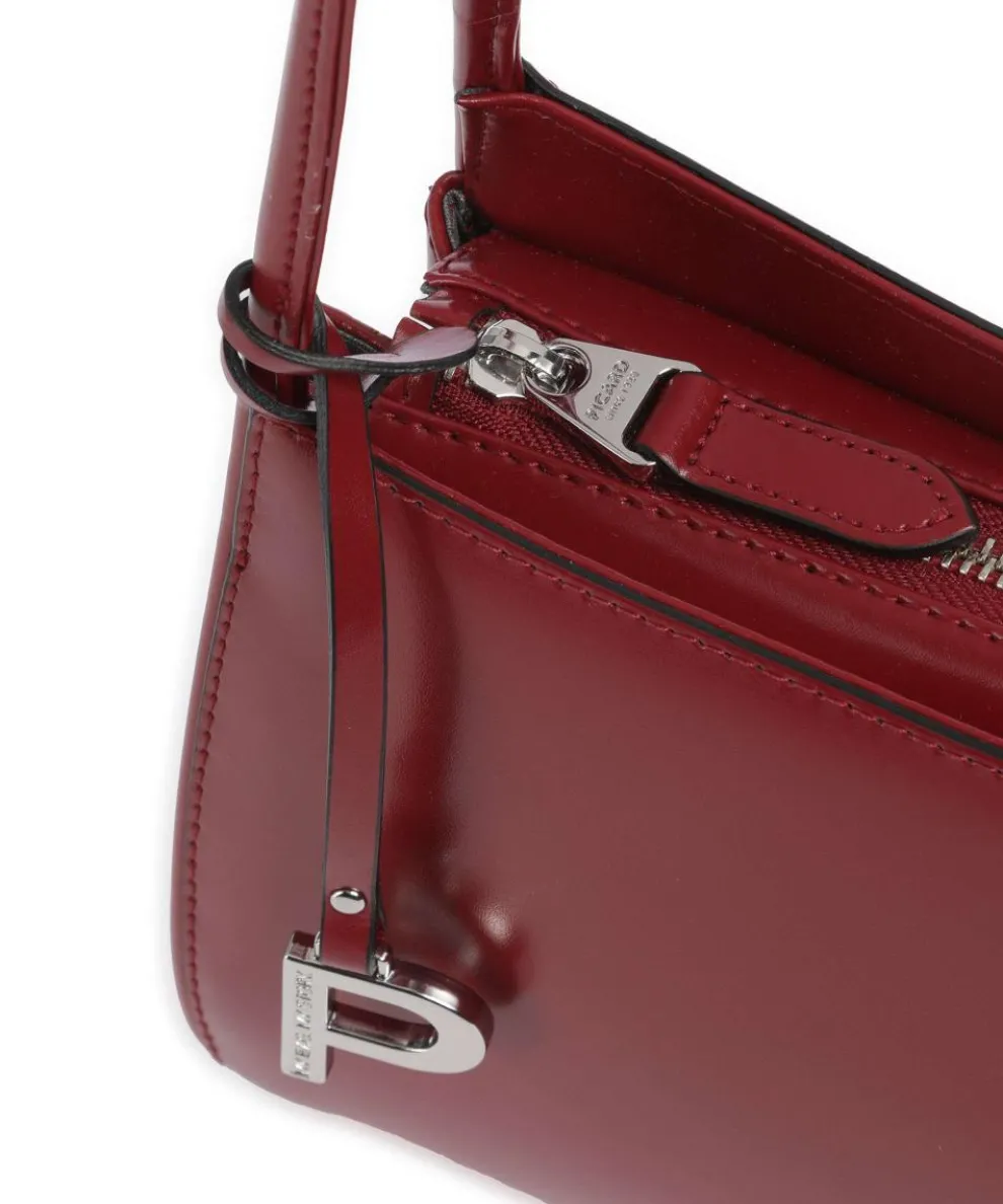 Black Tie Schultertasche glattes Rindsleder dunkelrot