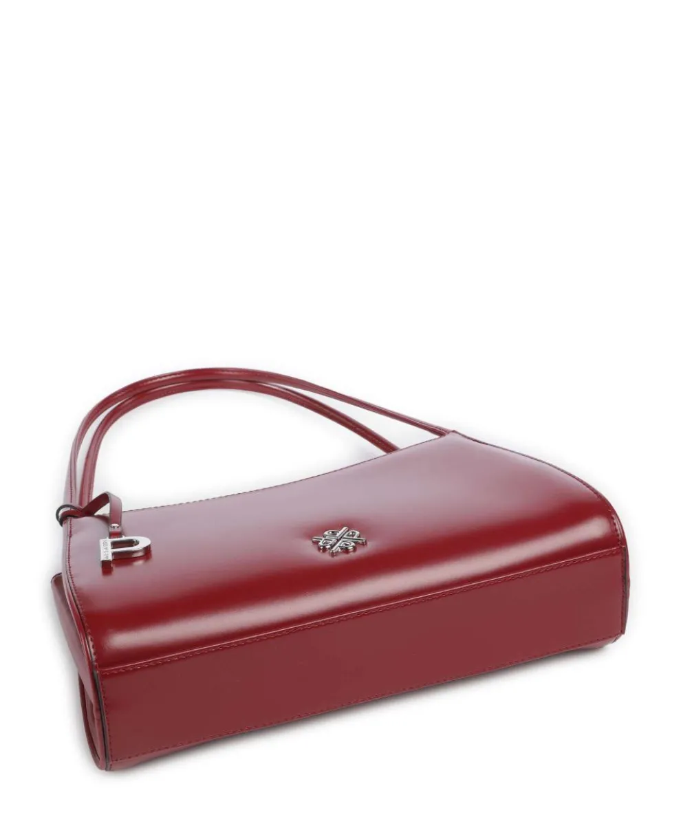 Black Tie Schultertasche glattes Rindsleder dunkelrot