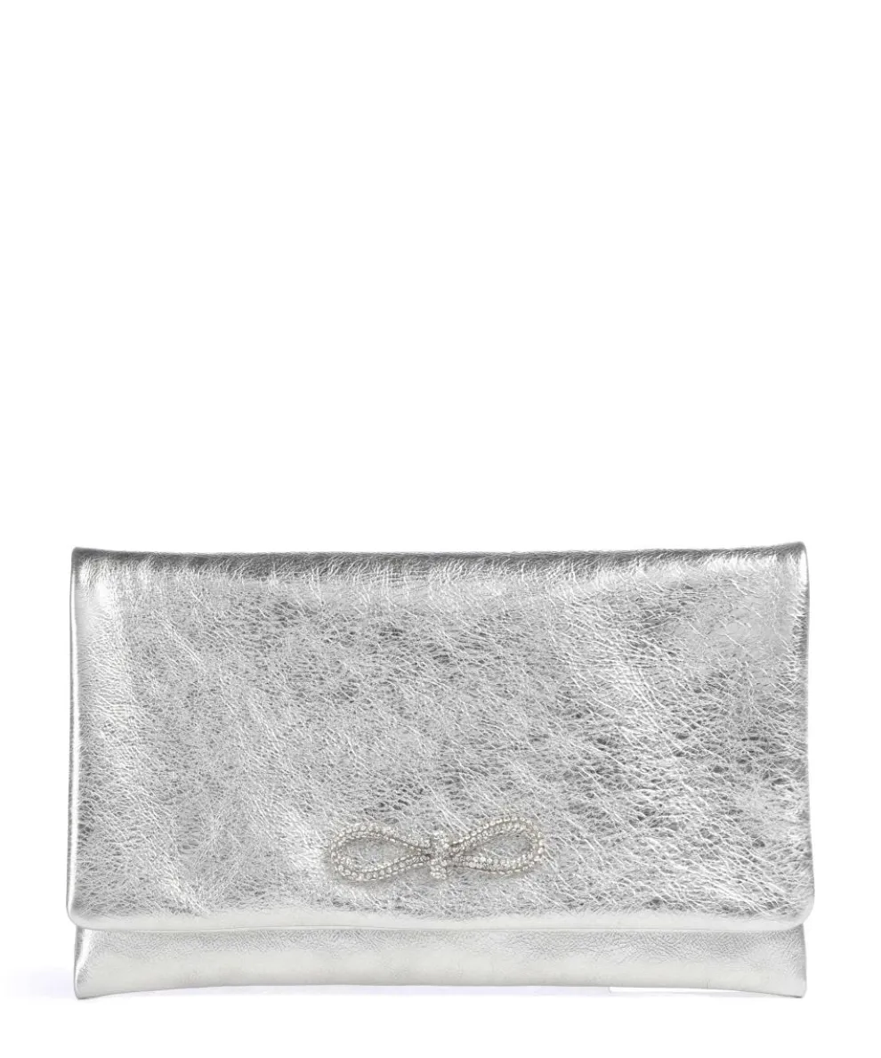 Mimosa Strass Clutch genarbtes Leder gold
