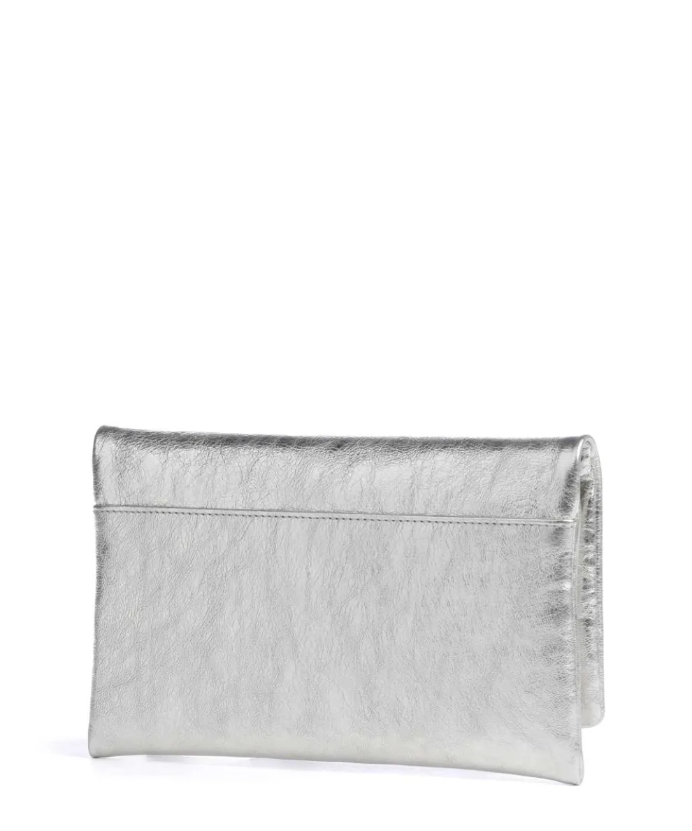 Mimosa Strass Clutch genarbtes Leder gold