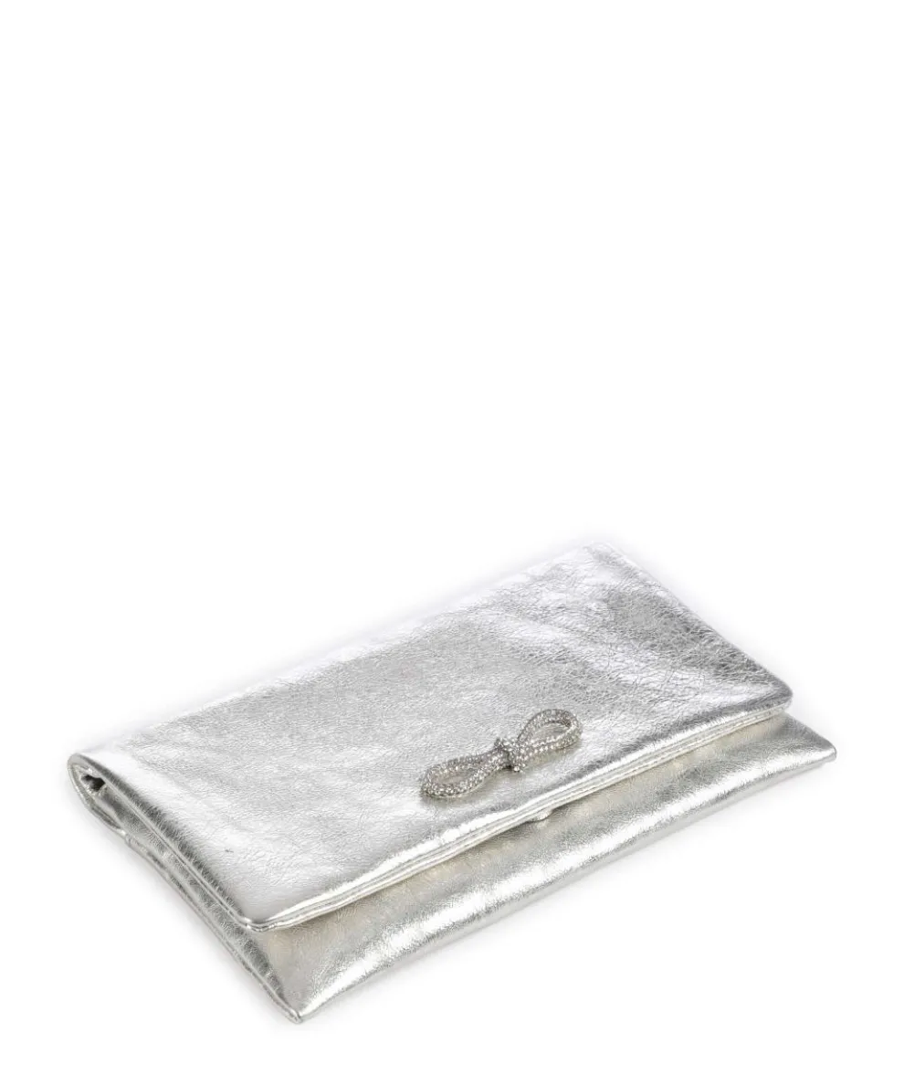 Mimosa Strass Clutch genarbtes Leder gold