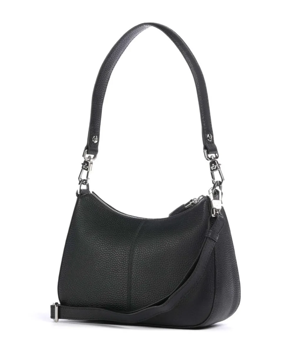 Hanna Schultertasche genarbtes Rindsleder schwarz