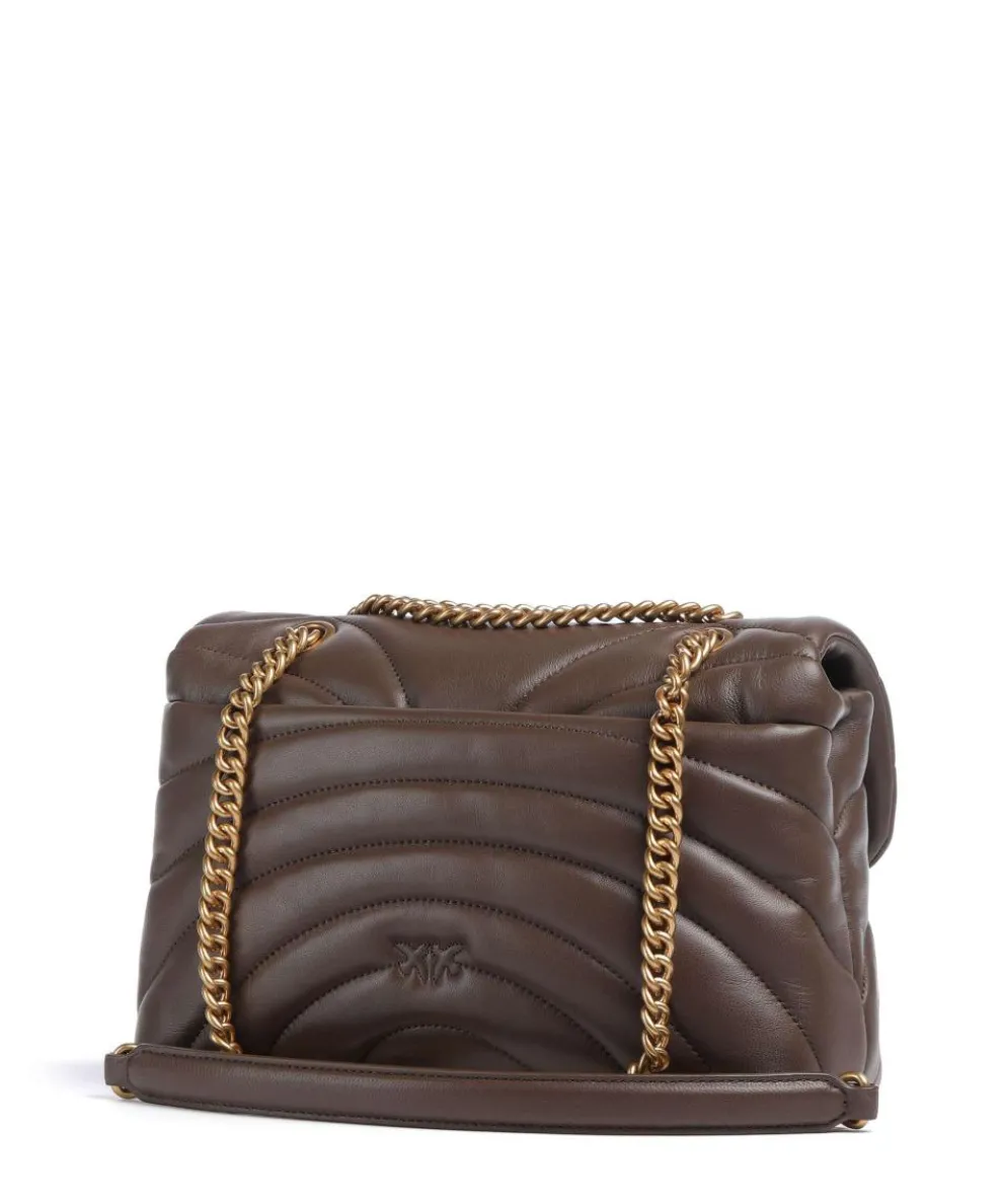 Love Puff Classic Schultertasche Schafsleder dunkelbraun