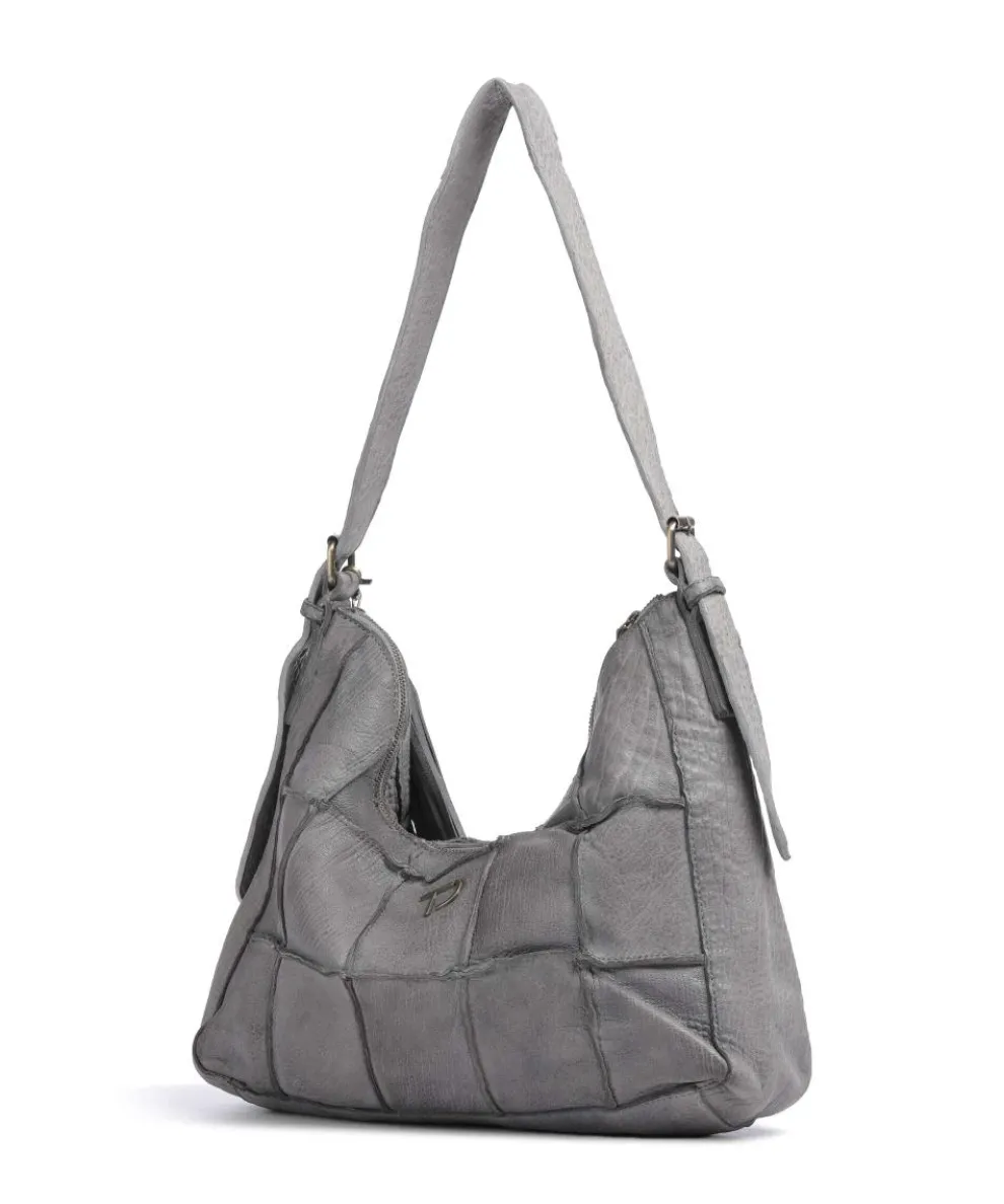 Malvengasse 5 Schultertasche genarbtes Leder grau