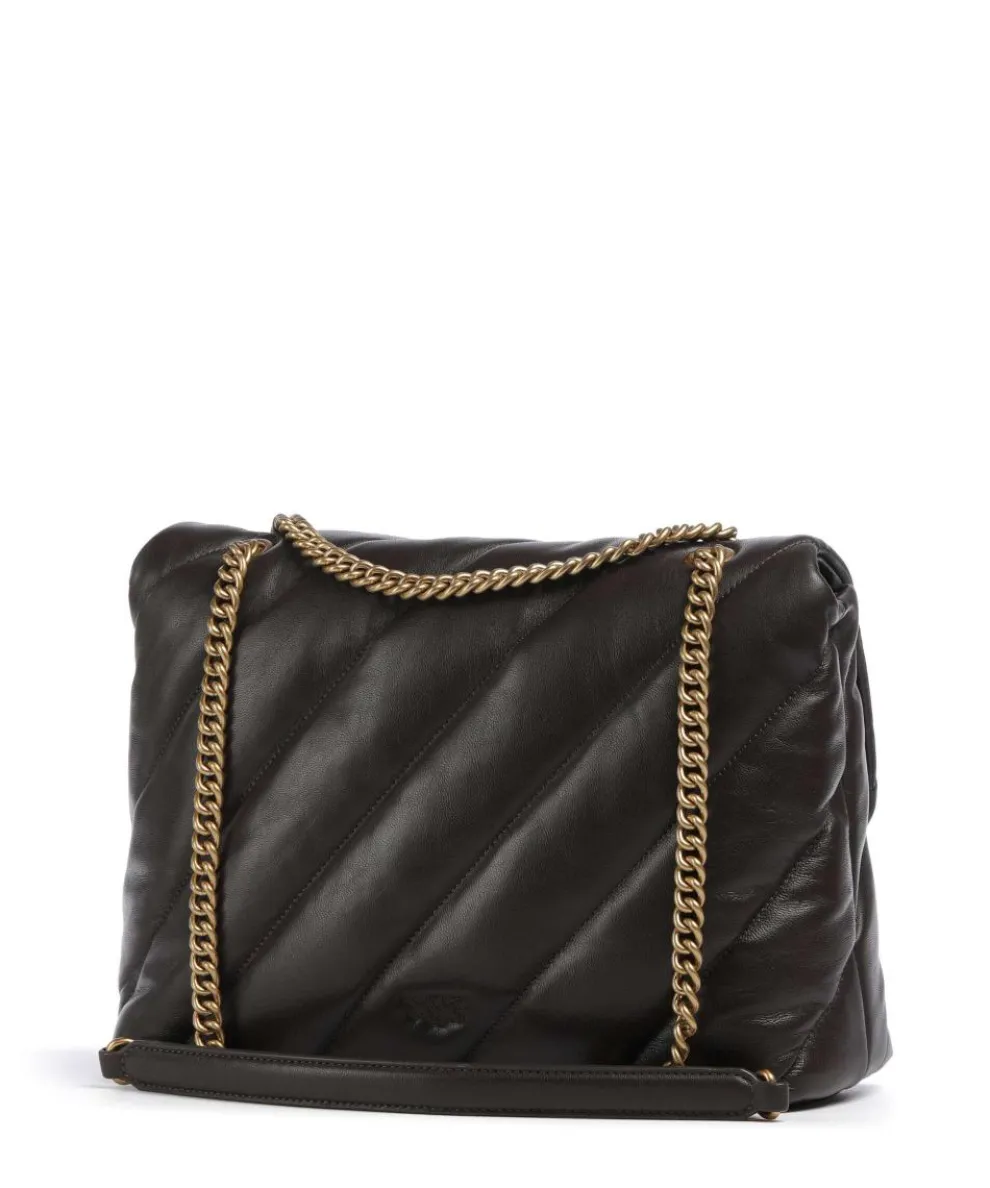 Love Puff Big Schultertasche Schafsleder dunkelbraun