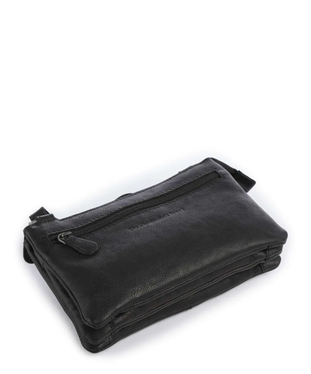 Washed Waxed Cow Osaka Umhängetasche genarbtes Rindsleder schwarz