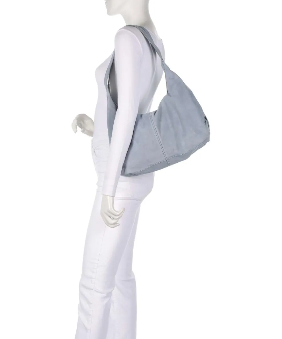 Best to come Beuteltasche aufgerautes Leder blaugrau