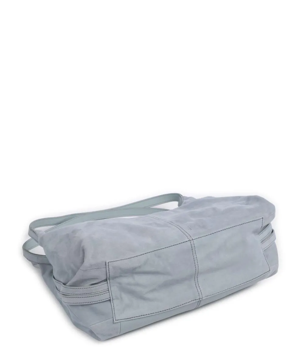 Best to come Beuteltasche aufgerautes Leder blaugrau