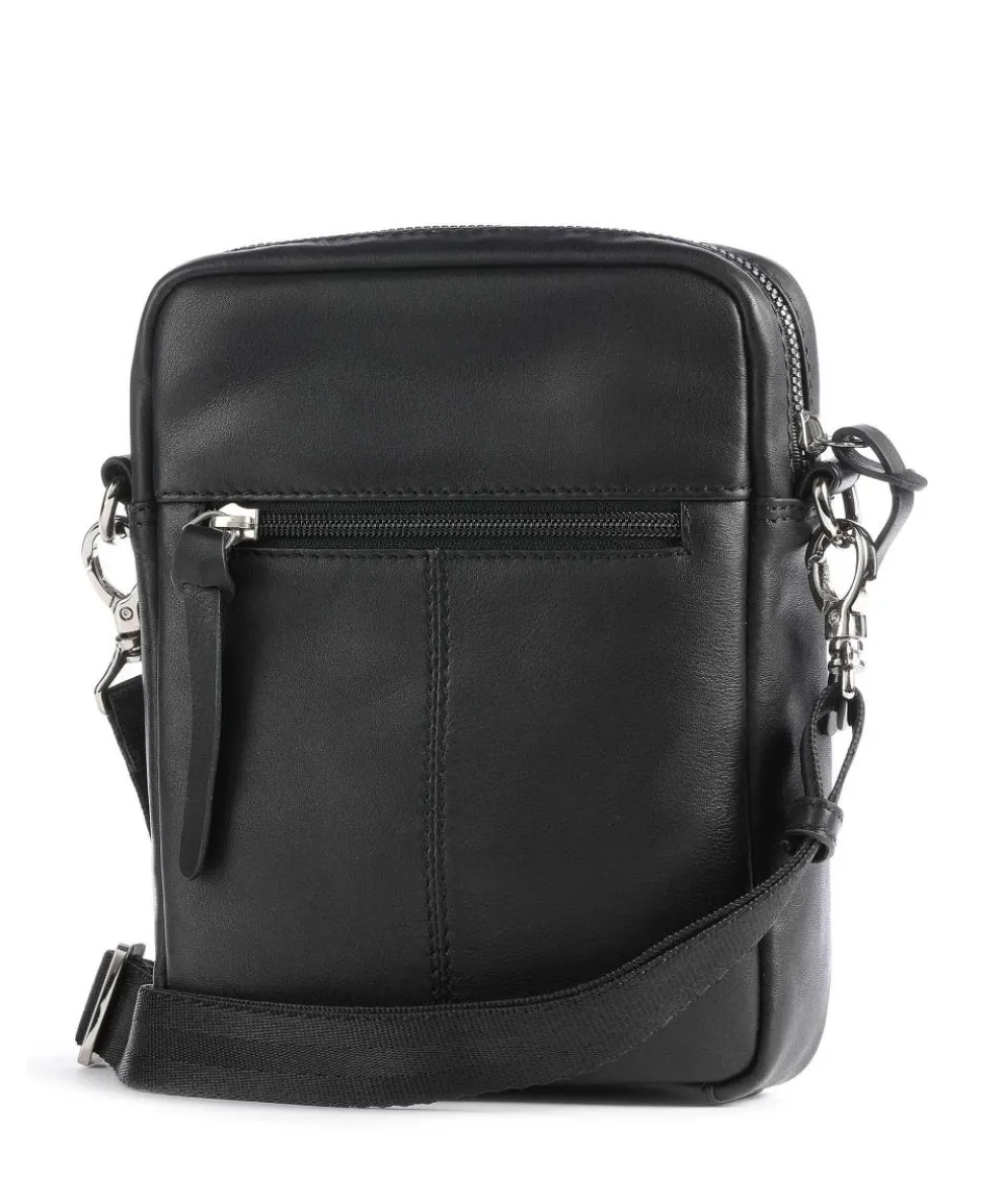 Comet Umhängetasche fein genarbtes Rindsleder schwarz