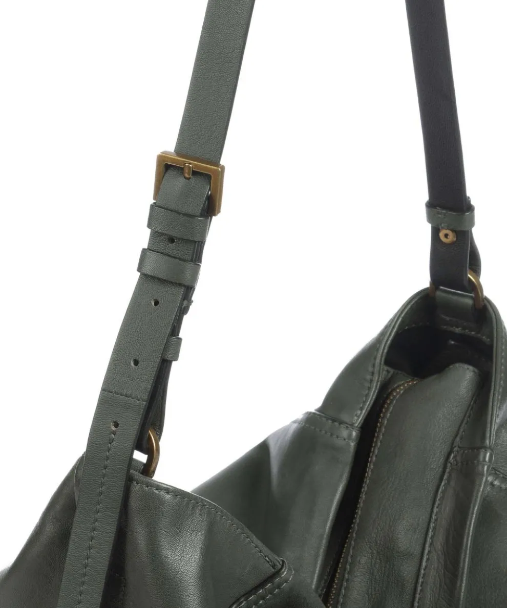 Chudy Sheep Natural L Beuteltasche Schafsleder dunkelgrün