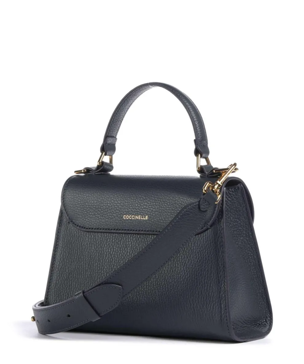 Dew Umhängetasche genarbtes Rindsleder navy