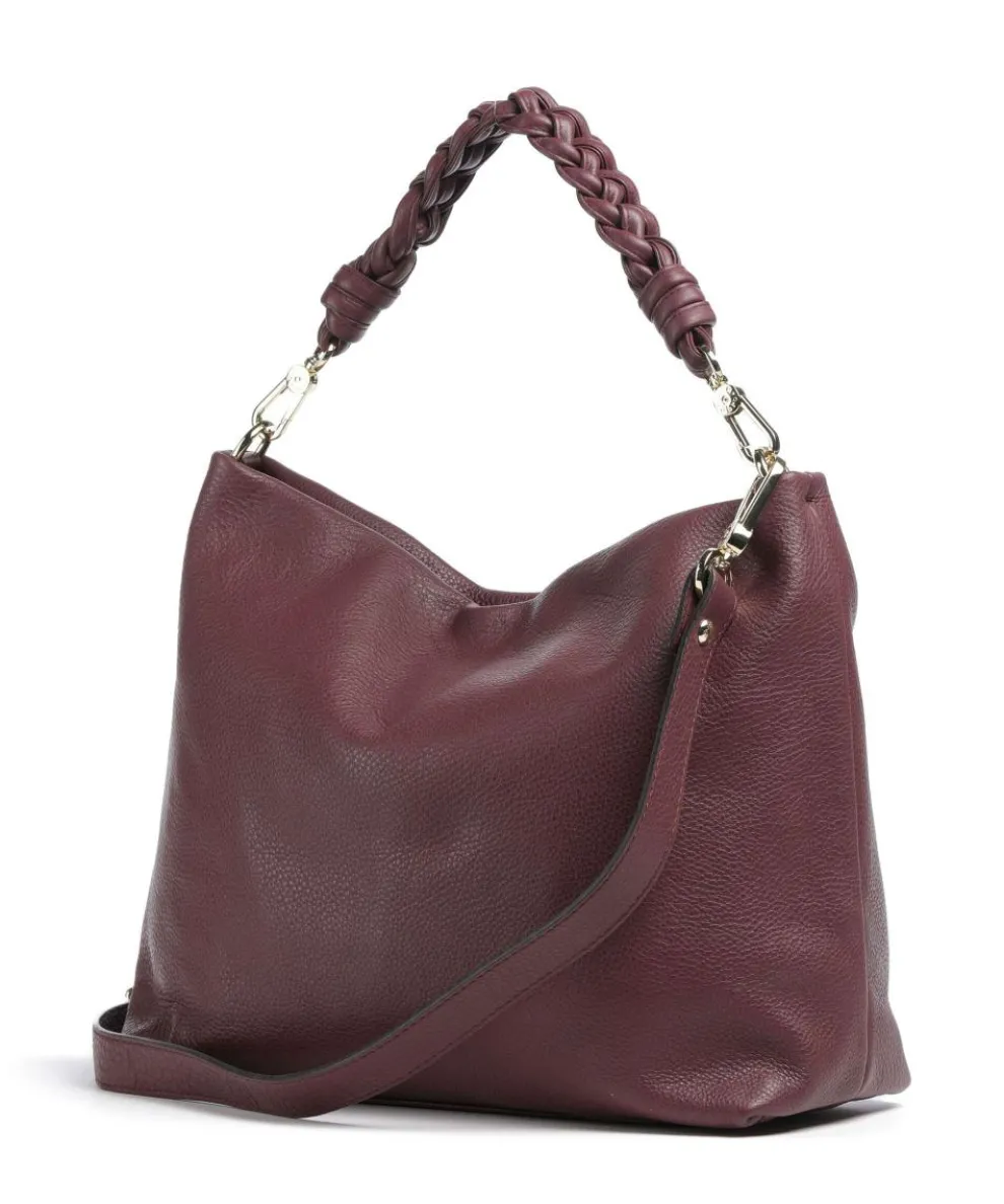 Dalia Soley Beuteltasche genarbtes Leder bordeaux