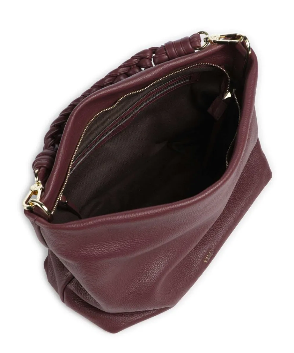 Dalia Soley Beuteltasche genarbtes Leder bordeaux