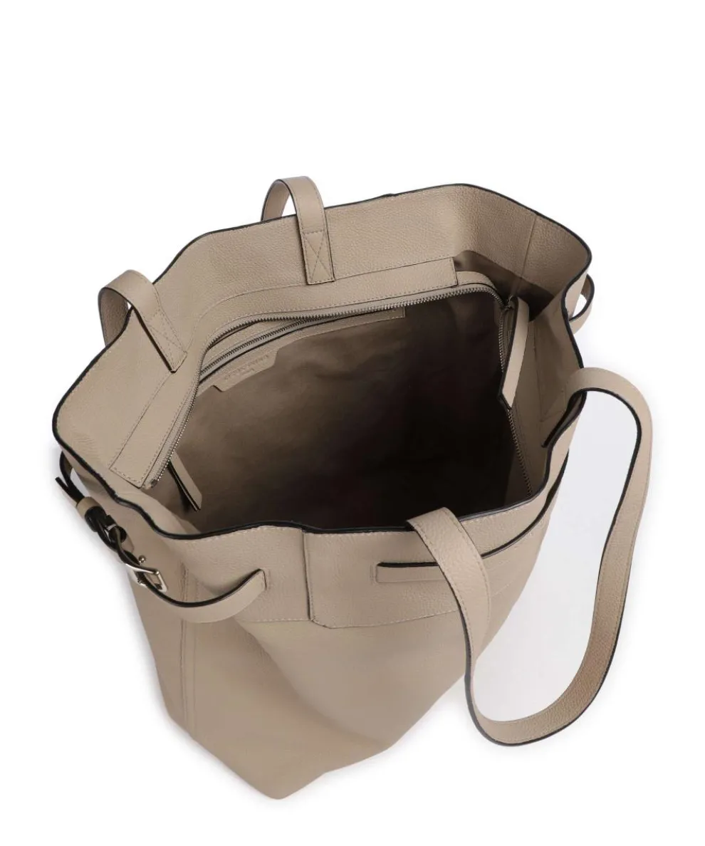 Lora Small Pebble L Shopper genarbtes Leder beige