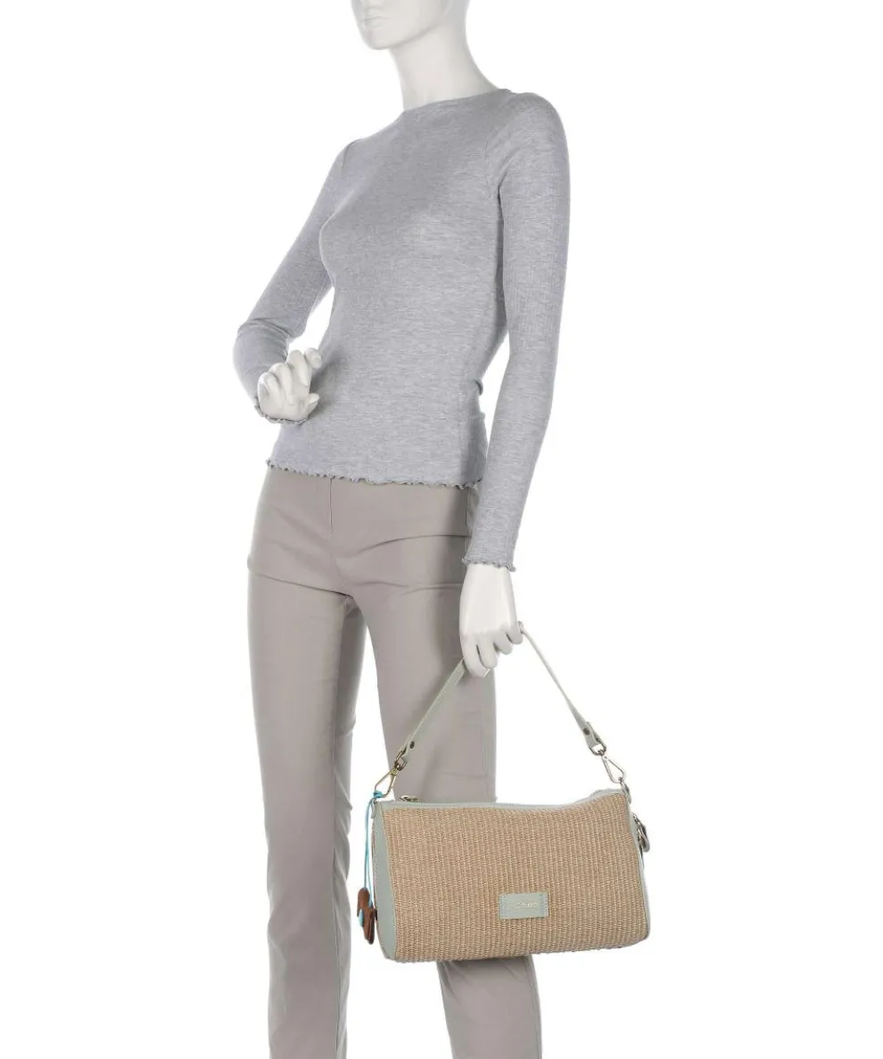 Oceania Pepita Schultertasche Bast, genarbtes Kalbsleder natur