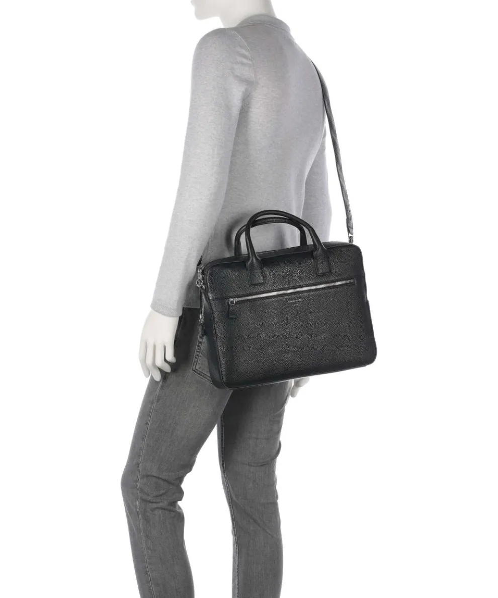 Beckholmen Aktentasche genarbtes Rindsleder schwarz