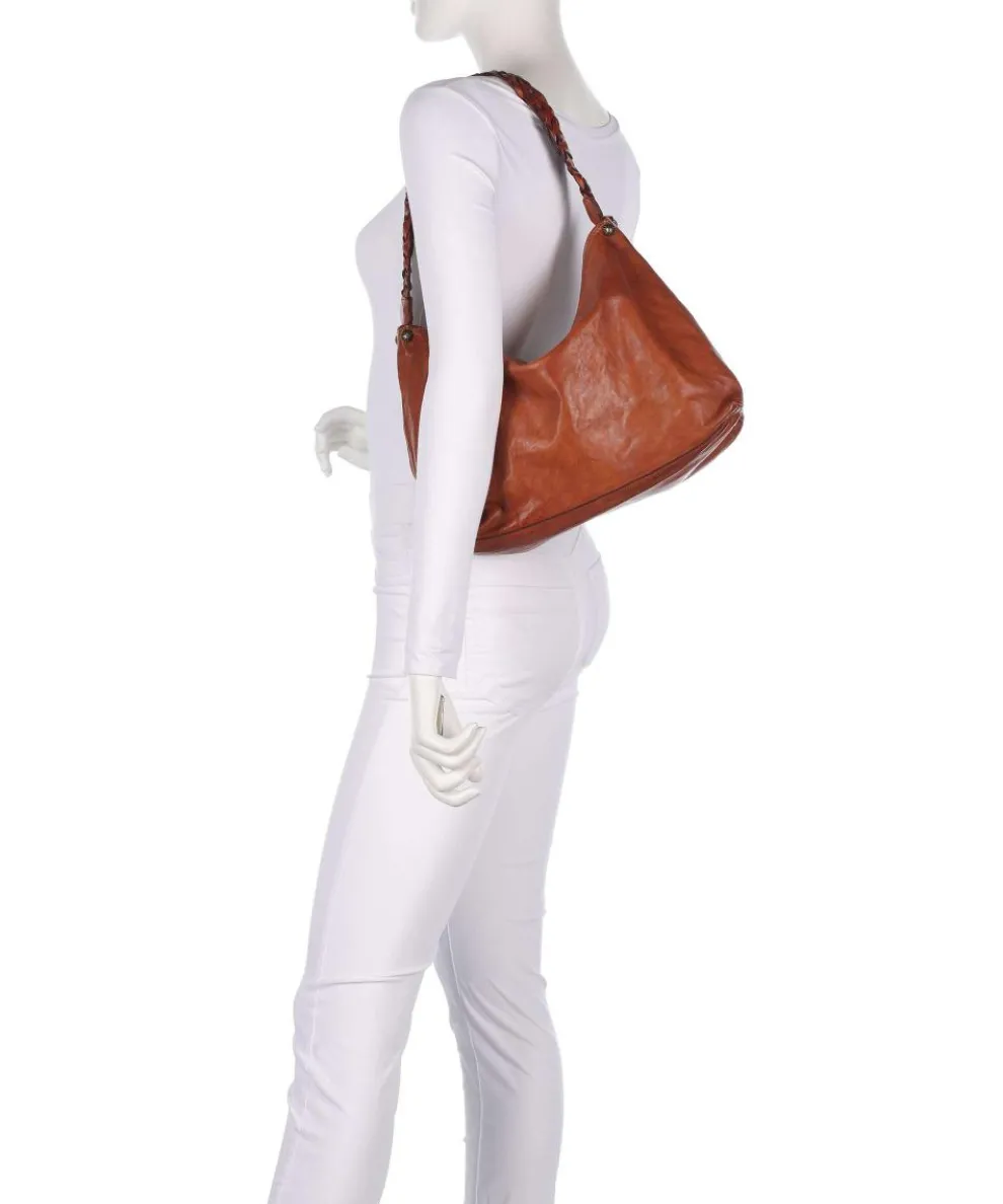 Beuteltasche fein genarbtes Rindsleder cognac