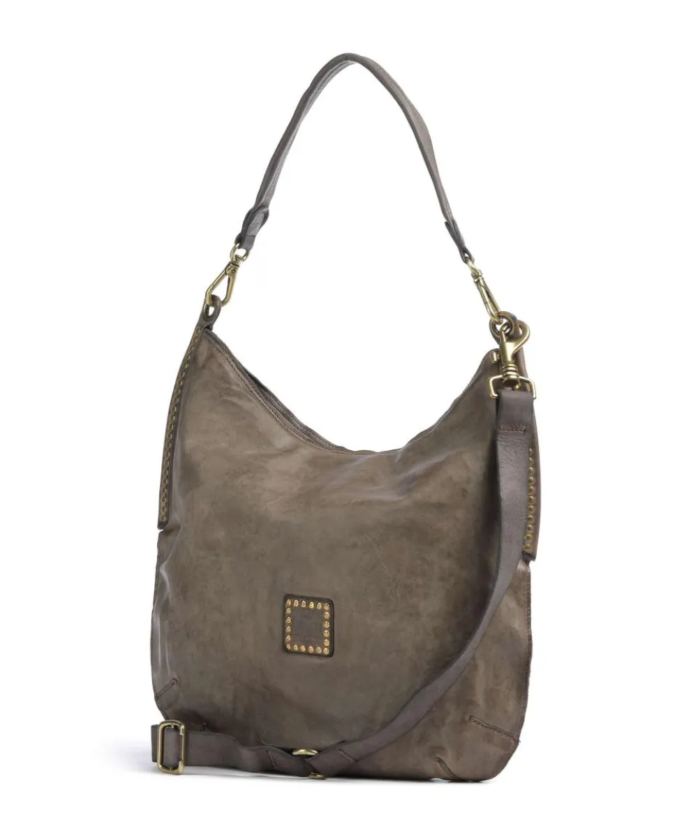 Beuteltasche fein genarbtes Rindsleder grau