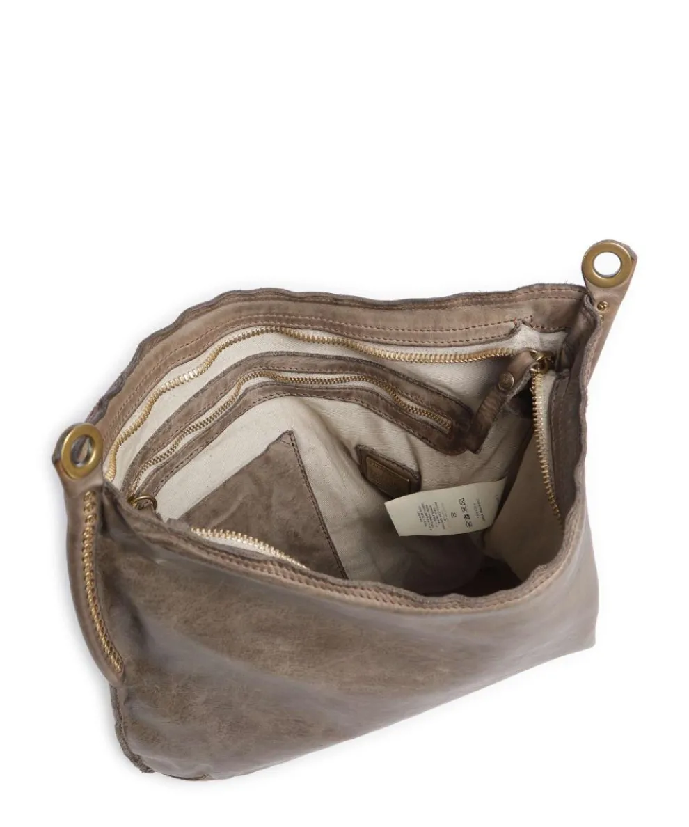 Beuteltasche fein genarbtes Rindsleder grau