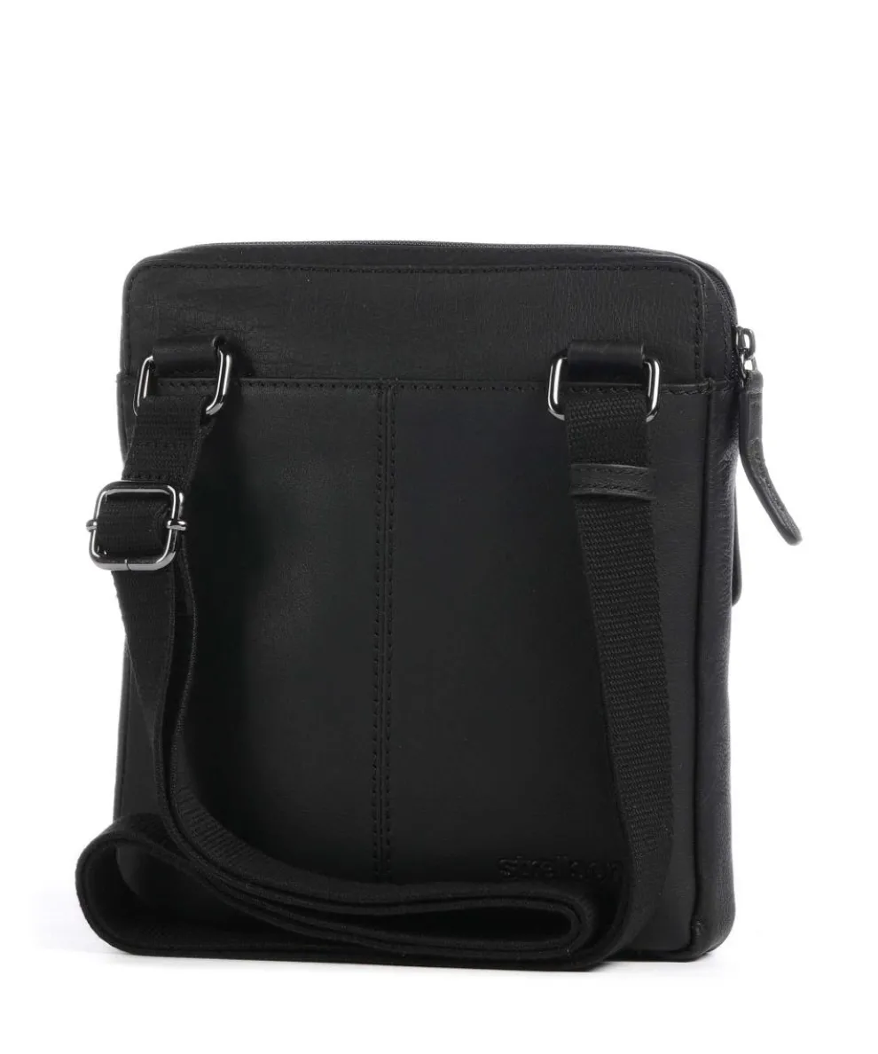 Hyde Park Umhängetasche genarbtes Rindsleder schwarz