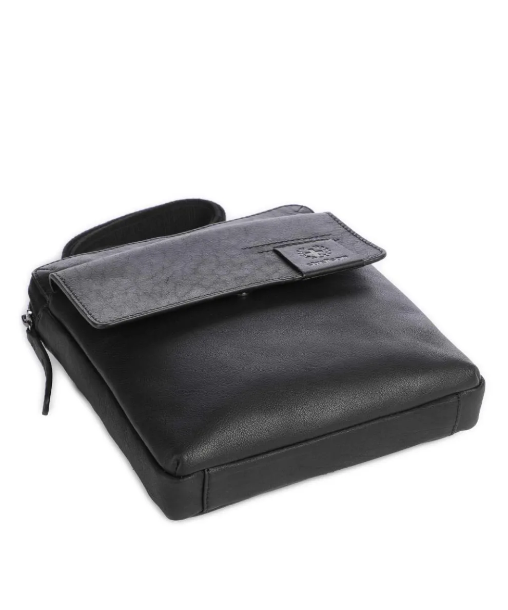 Hyde Park Umhängetasche genarbtes Rindsleder schwarz