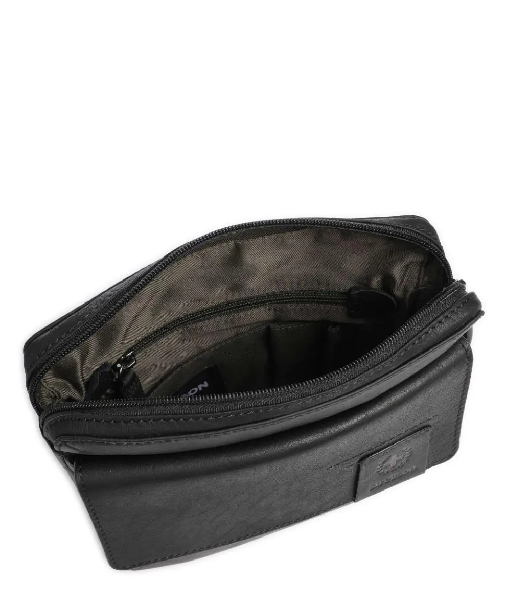 Hyde Park Umhängetasche genarbtes Rindsleder schwarz