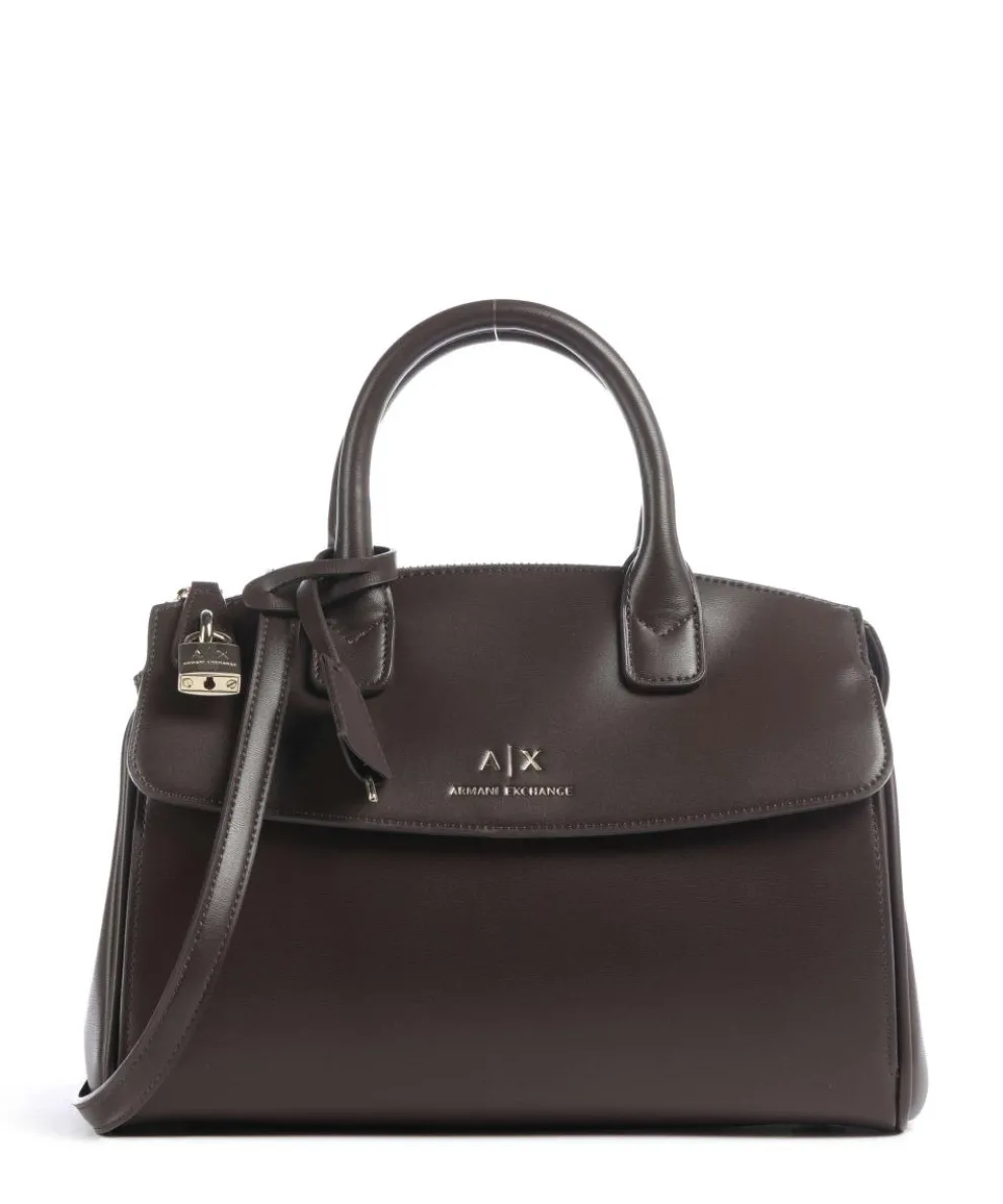 Jane M Handtasche Lederimitat dunkelbraun